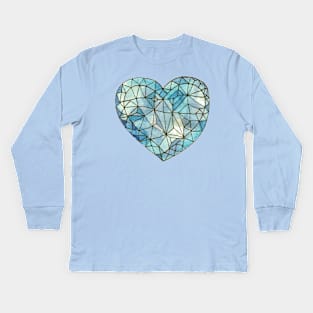 Blue Heart of Glass Kids Long Sleeve T-Shirt